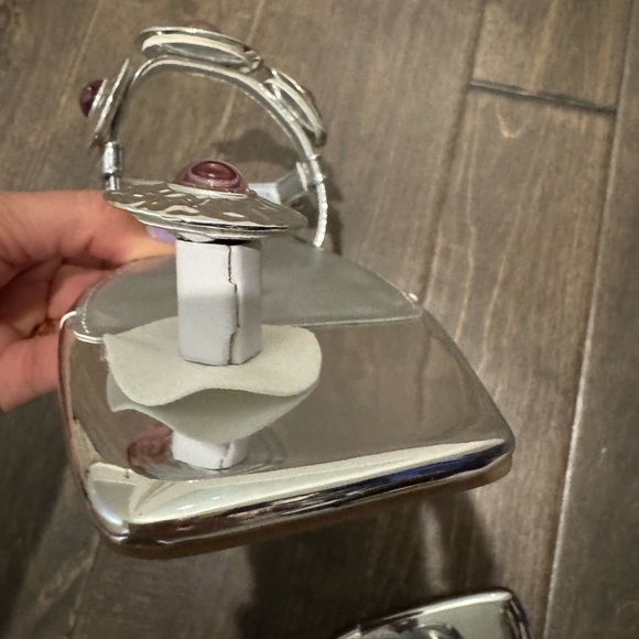 NWT Katy Perry Camie Silver Sandals Sz 8.5M Bling Slide - Picture 9 of 13